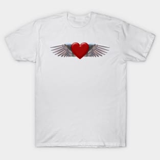 Heart with chromed wings design T-Shirt